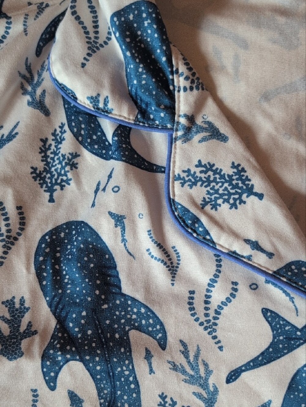 Temu Whale Shark Print Short Pajama Set - Picture 4 of 5